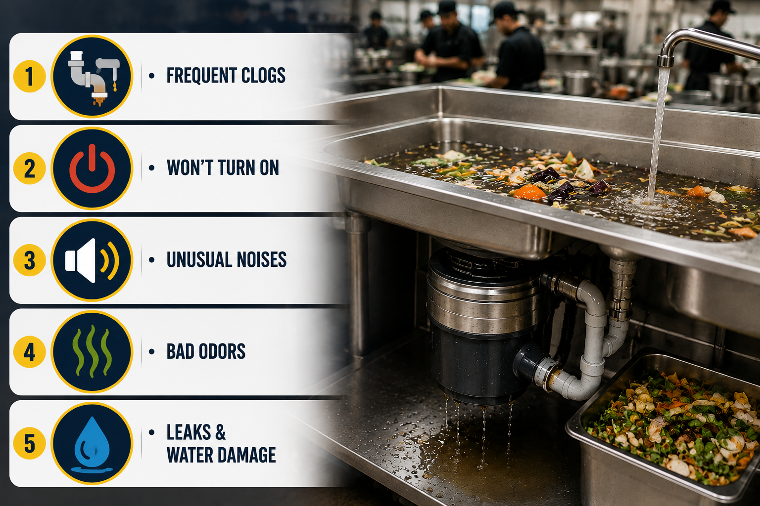 5 Common Commercial Garbage Disposal Problems Restaurants Face
