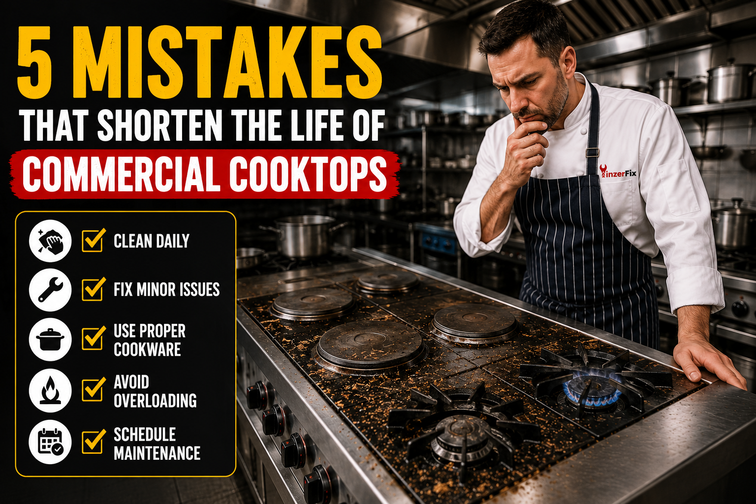 5 Mistakes That Shorten the Life of Commercial Cooktops in Pittsburgh