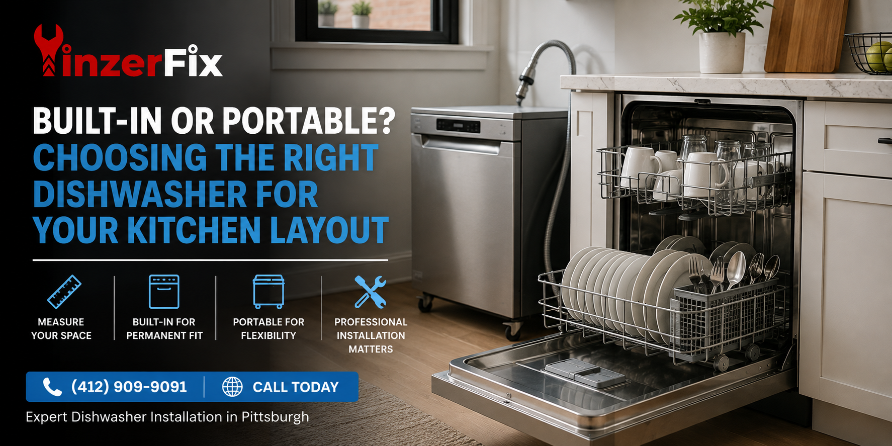 Built-In or Portable? Choosing the Right Dishwasher for Your Kitchen Layout