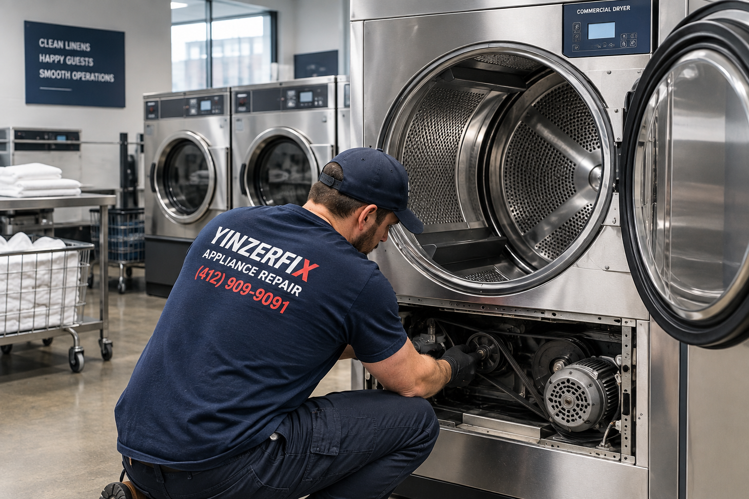Why Is a Commercial Dryer Drum Turning Slowly or Stopping During a Cycle?