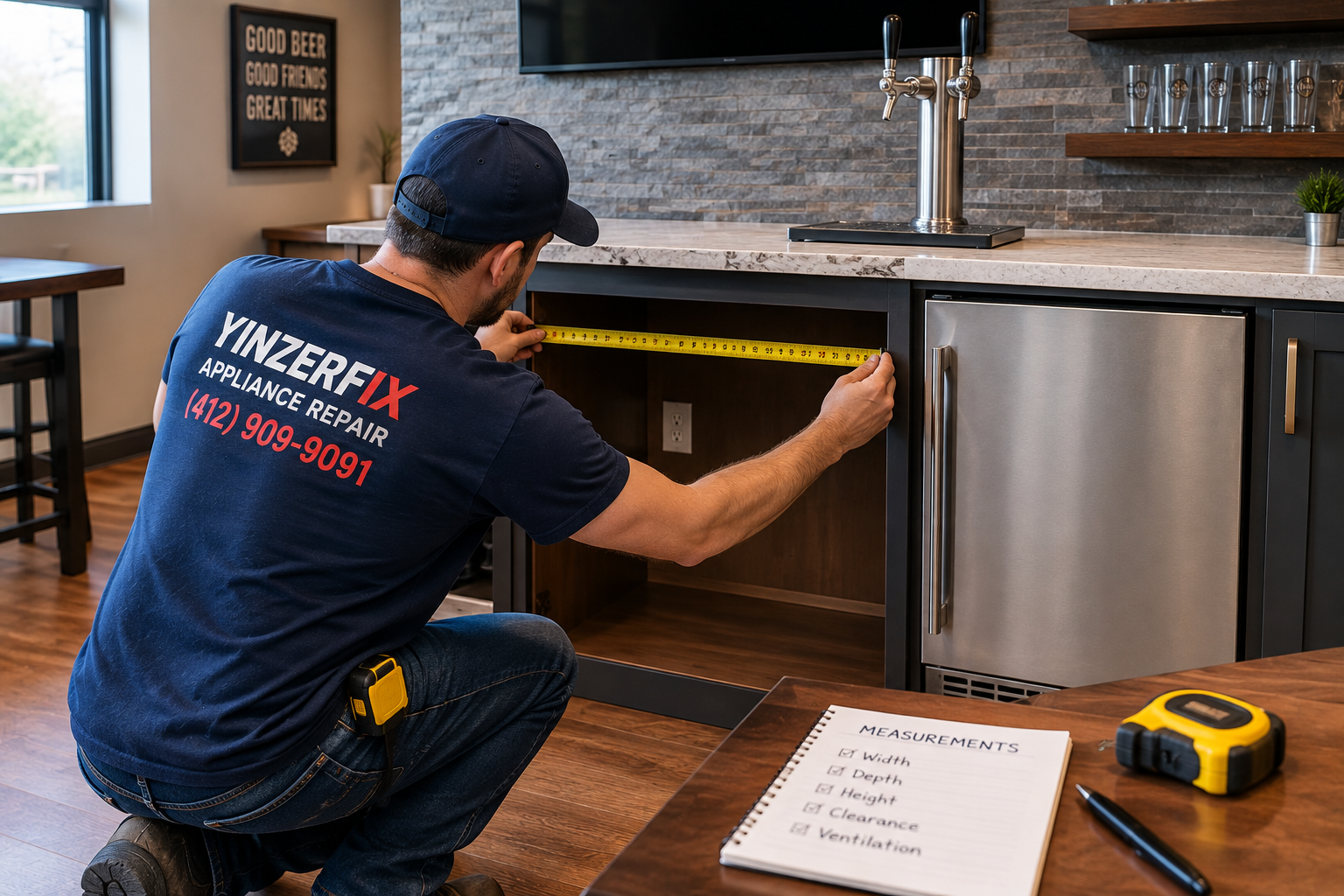 How to Measure Cabinet and Counter Space Before a Residential Kegerator Installation