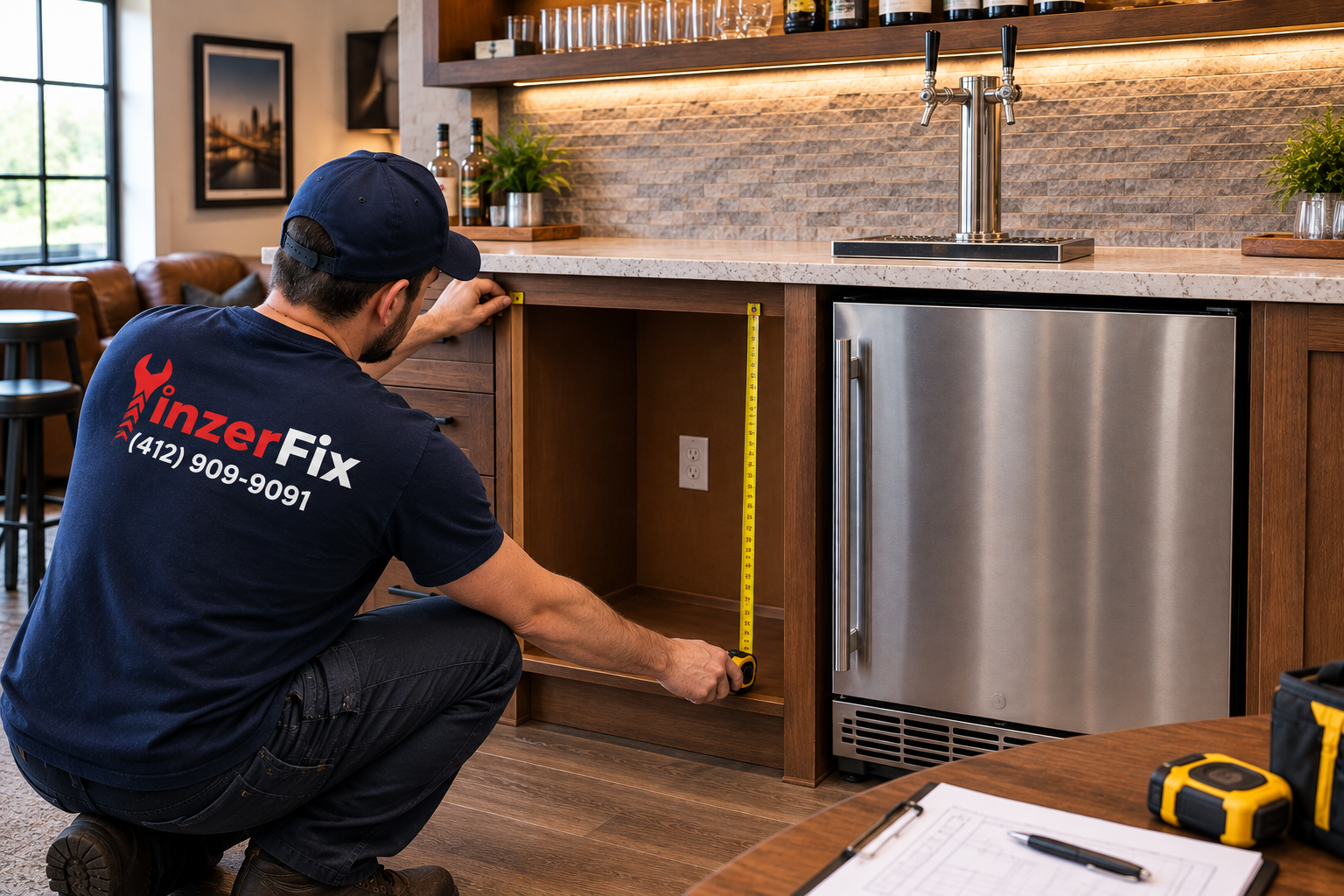How to Measure Cabinet and Counter Space Before a Residential Kegerator Installation