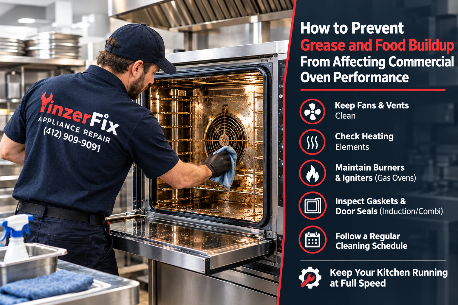 How to Prevent Grease and Food Buildup From Affecting Commercial Oven Performance