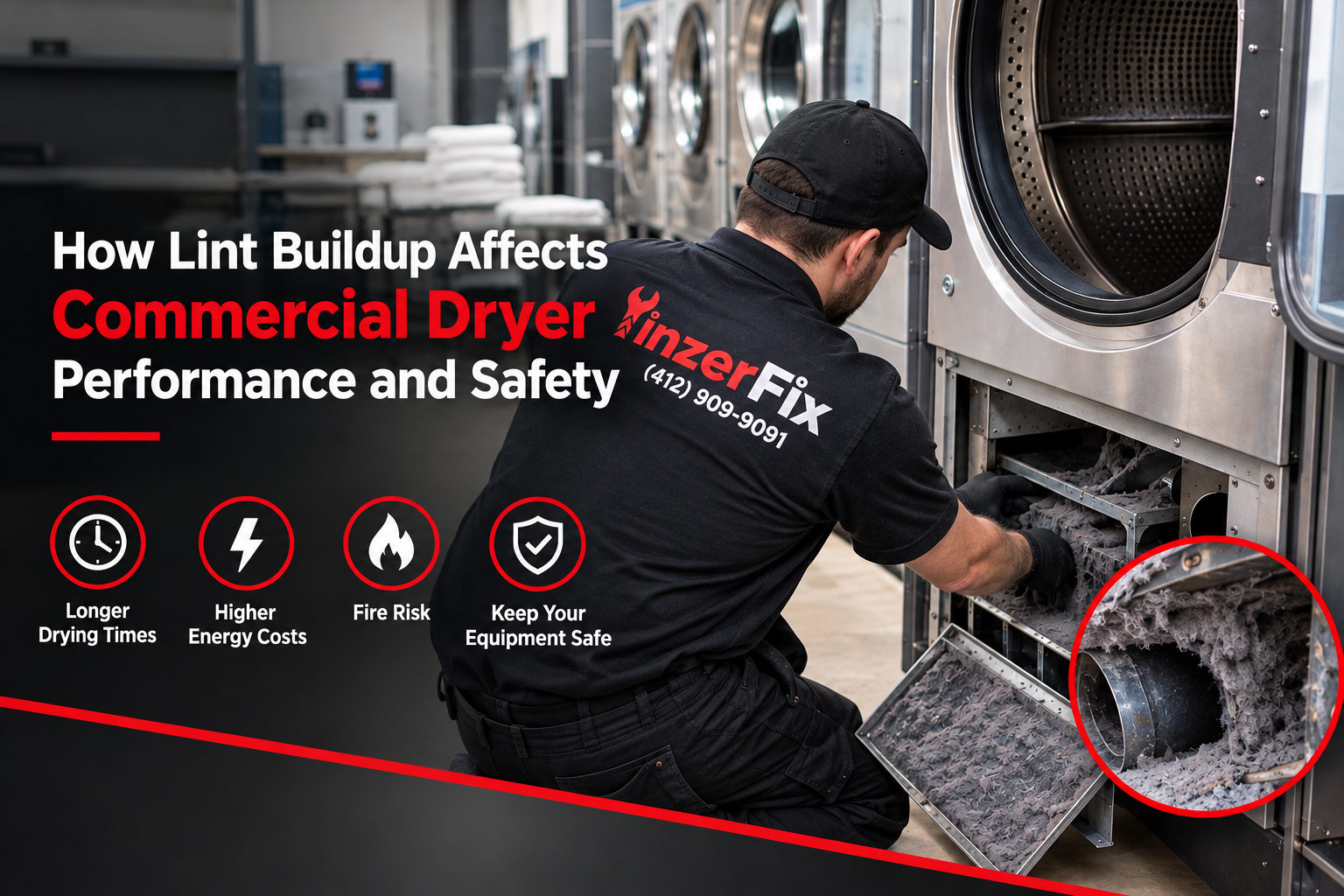 How Lint Buildup Affects Commercial Dryer Performance and Safety