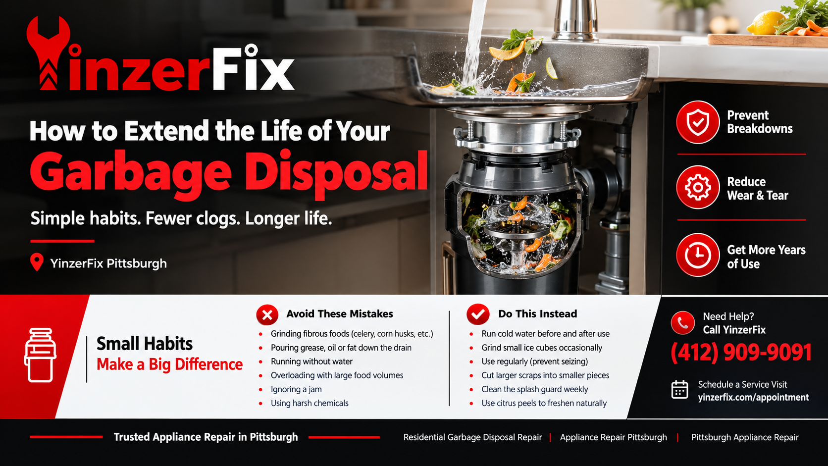 How to Extend the Life of Your Garbage Disposal | YinzerFix Pittsburgh