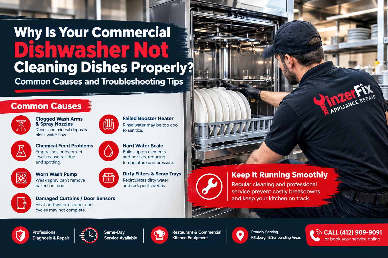 Why Is Your Commercial Dishwasher Not Cleaning Dishes Properly? Common Causes and Troubleshooting Tips